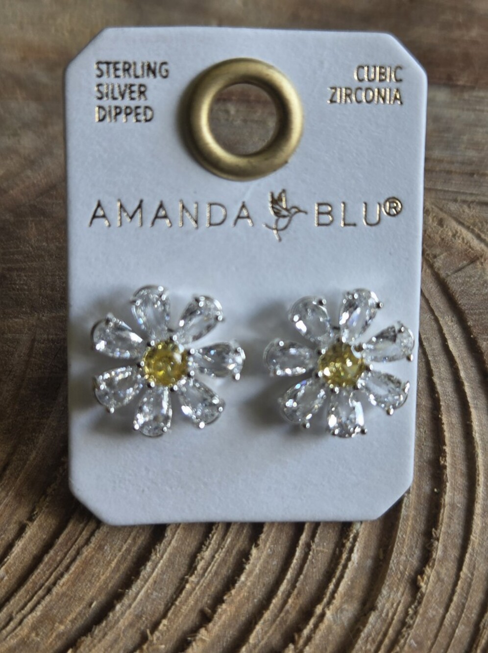 AMANDA BLU Cubic Zirconia Floral Studs